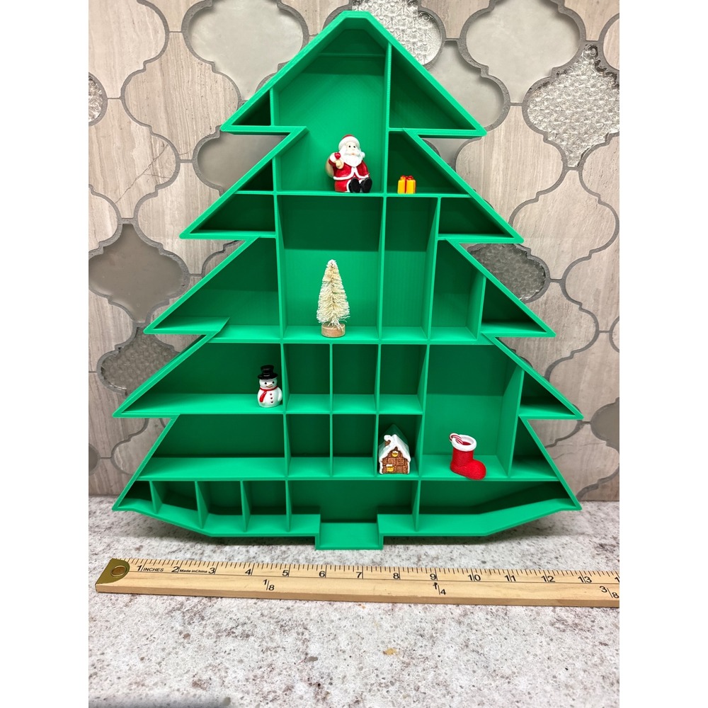 Christmas Tree Shadow Box Display Shelf Holiday Trinket Wall Decor 13.5 3D print
